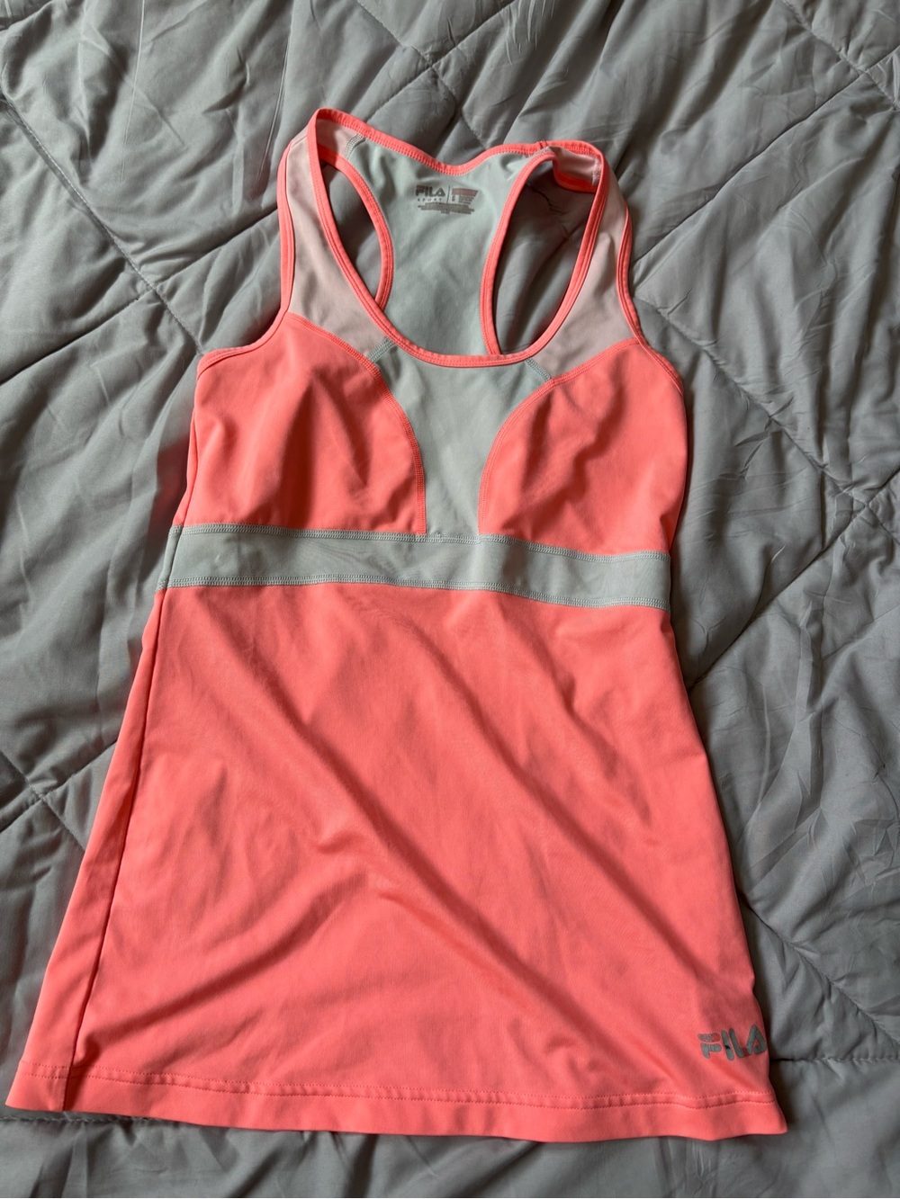 Fila Coral Racerback Tank with Light Gray Accents
